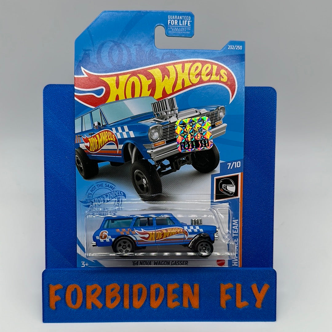 Hot Wheels Mainline - Factory Stickered 2021 - Blue ‘64 Nova Wagon Gasser
