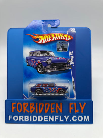 Hot Wheels Mainline - 2009 Factory Stickered - Heat Fleet Series - ‘55 Chevy Nomad - Lot Of 2
