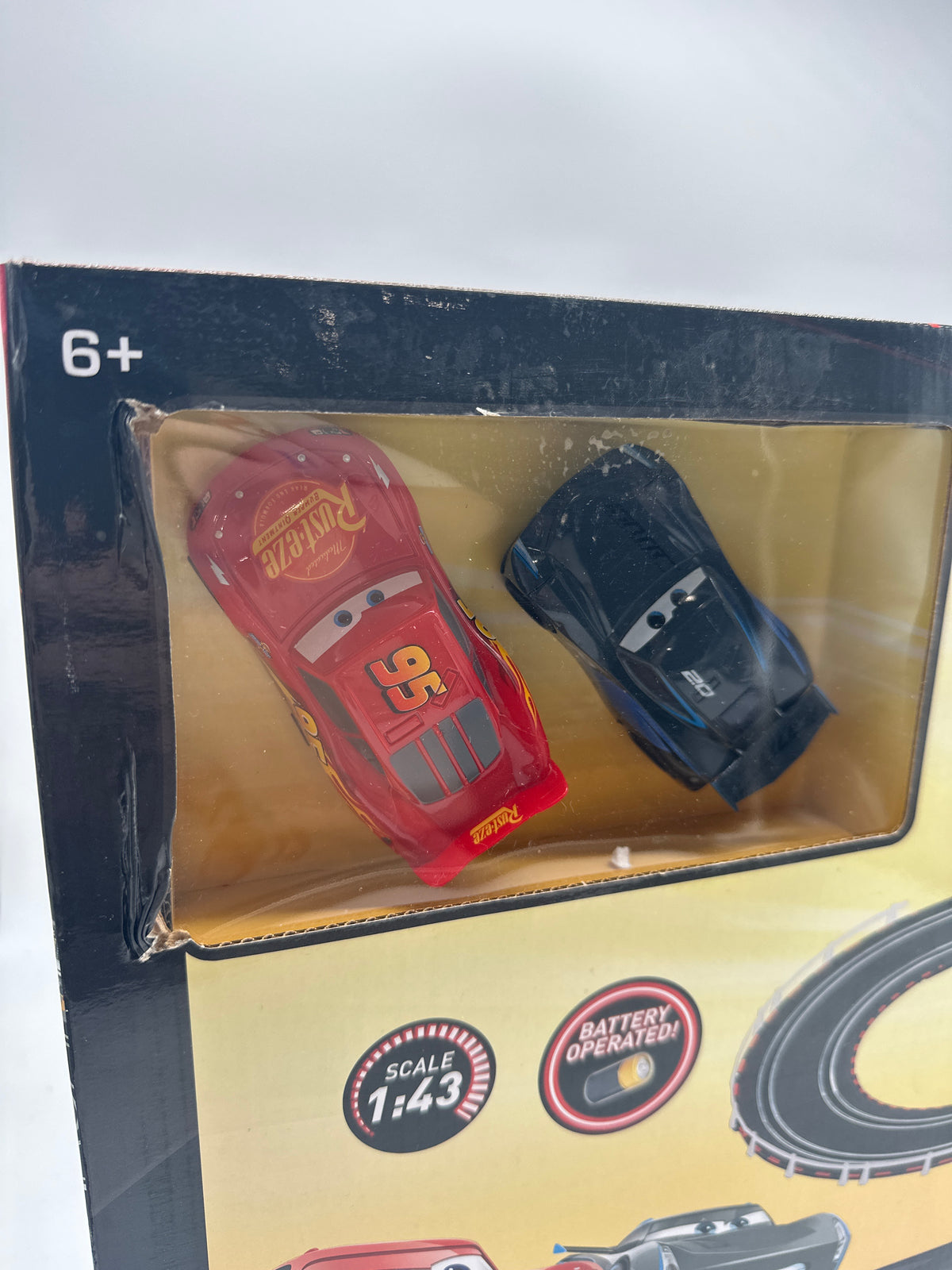 Disney Pixar Cars Movie - Slot Car Racing System - Playset with Lightning McQueen & Jackson Storm (w/ Track)