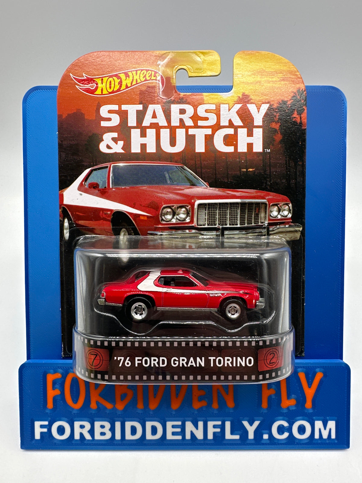 Hot Wheels 2015 Retro Entertainment Premium Single - Starsky & Hutch - ‘76 Ford Gran Torino (Movie Reel Packaging)