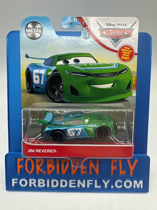 Disney Pixar Cars Movie - Metal Logo Card Release - Next Gen Racer Jim Reverick (#67 Carbon Cyber)