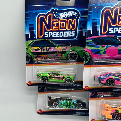 Hot Wheels - Walmart Exclusive Neon Speeders Series 2 - Complete Set of 8