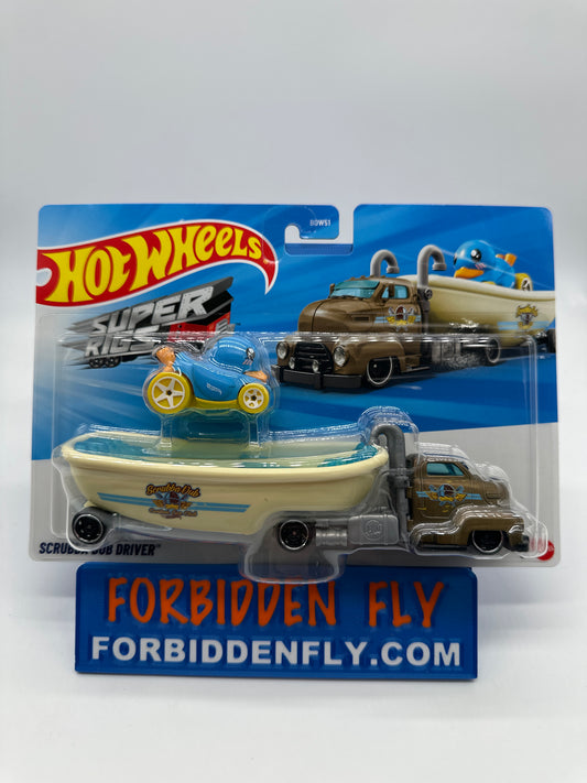 Hot Wheels Super Rigs - 2025 Scrubba Dub Driver - Blue Duck And Bathtub