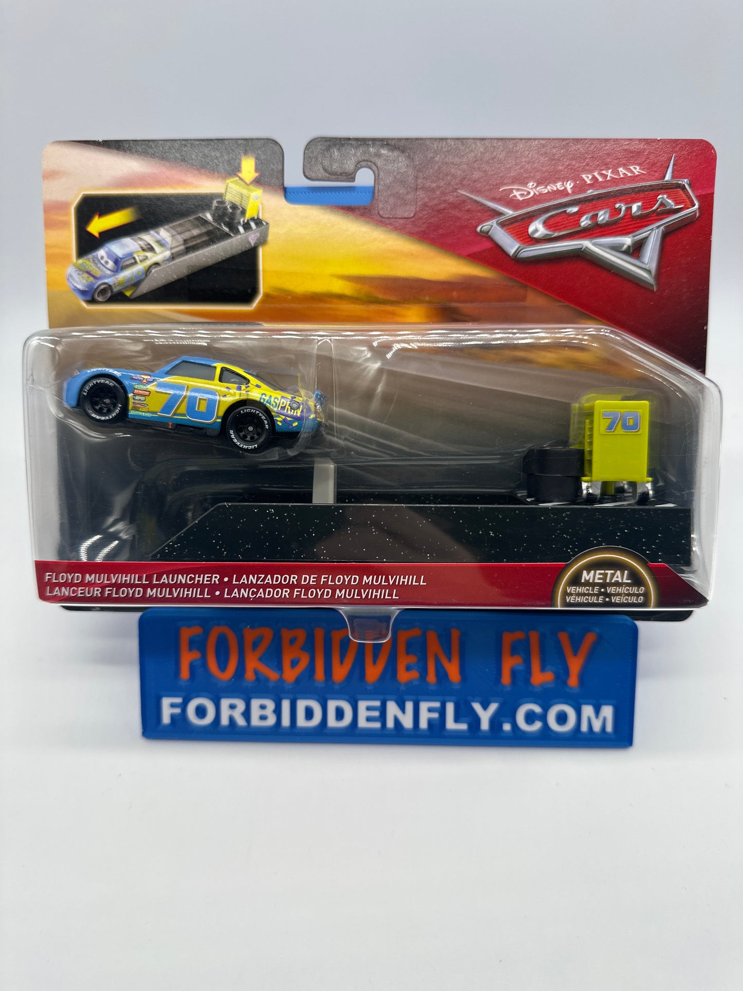 Disney Pixar Cars Movie - Launcher and Vehicle Set - Floyd Mulvihill (Gasprin #70)