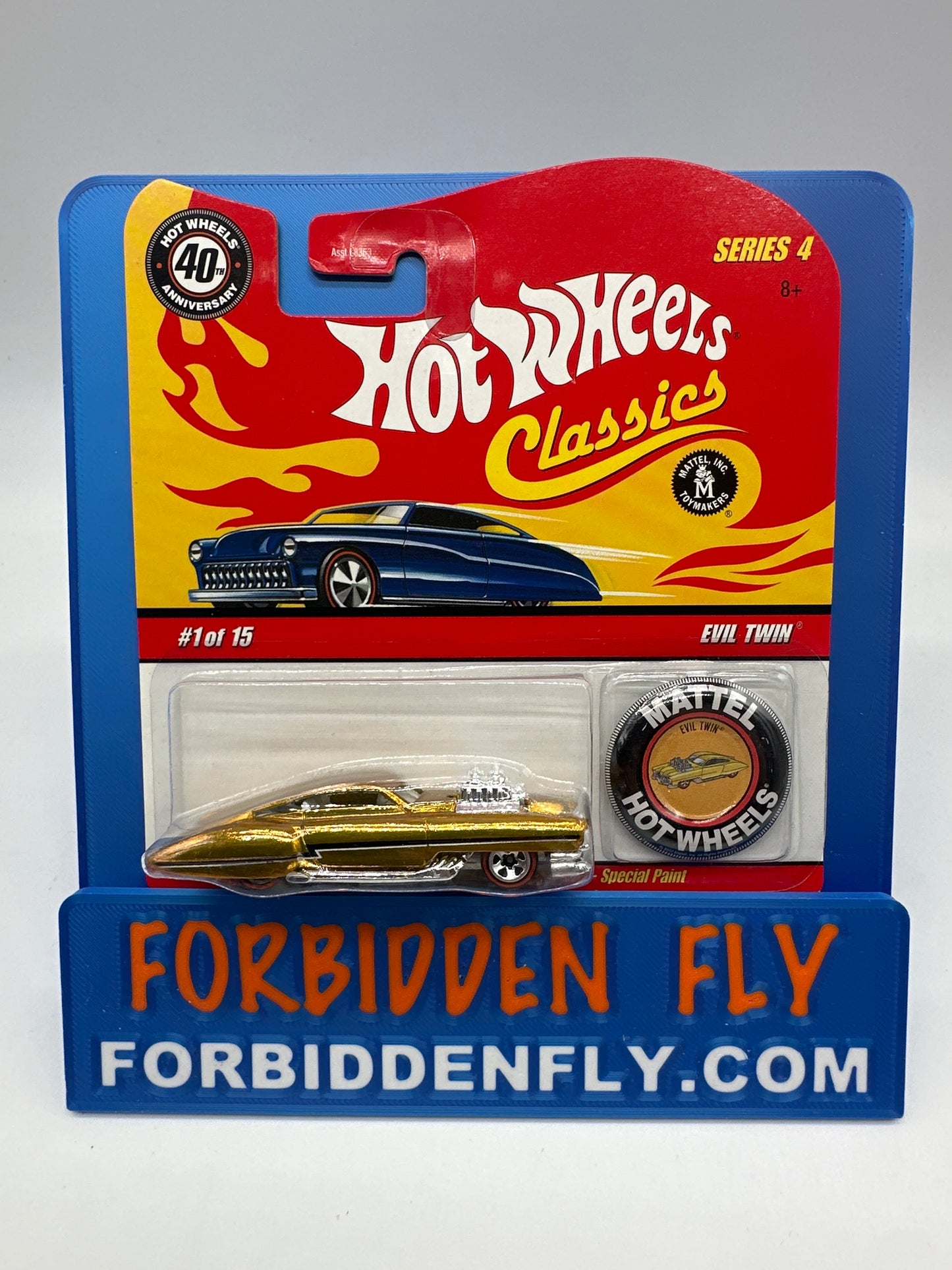 Hot Wheels Classics - Series 4 #1 of 15 - Gold Evil Twin w/ Button