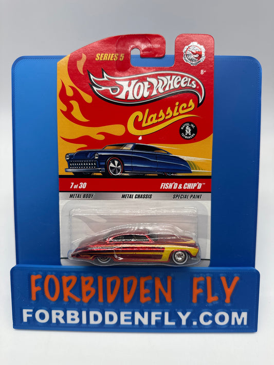 Hot Wheels Classics CHASE - Series 5 #7 of 30 - Red Fish’d & Chip’d