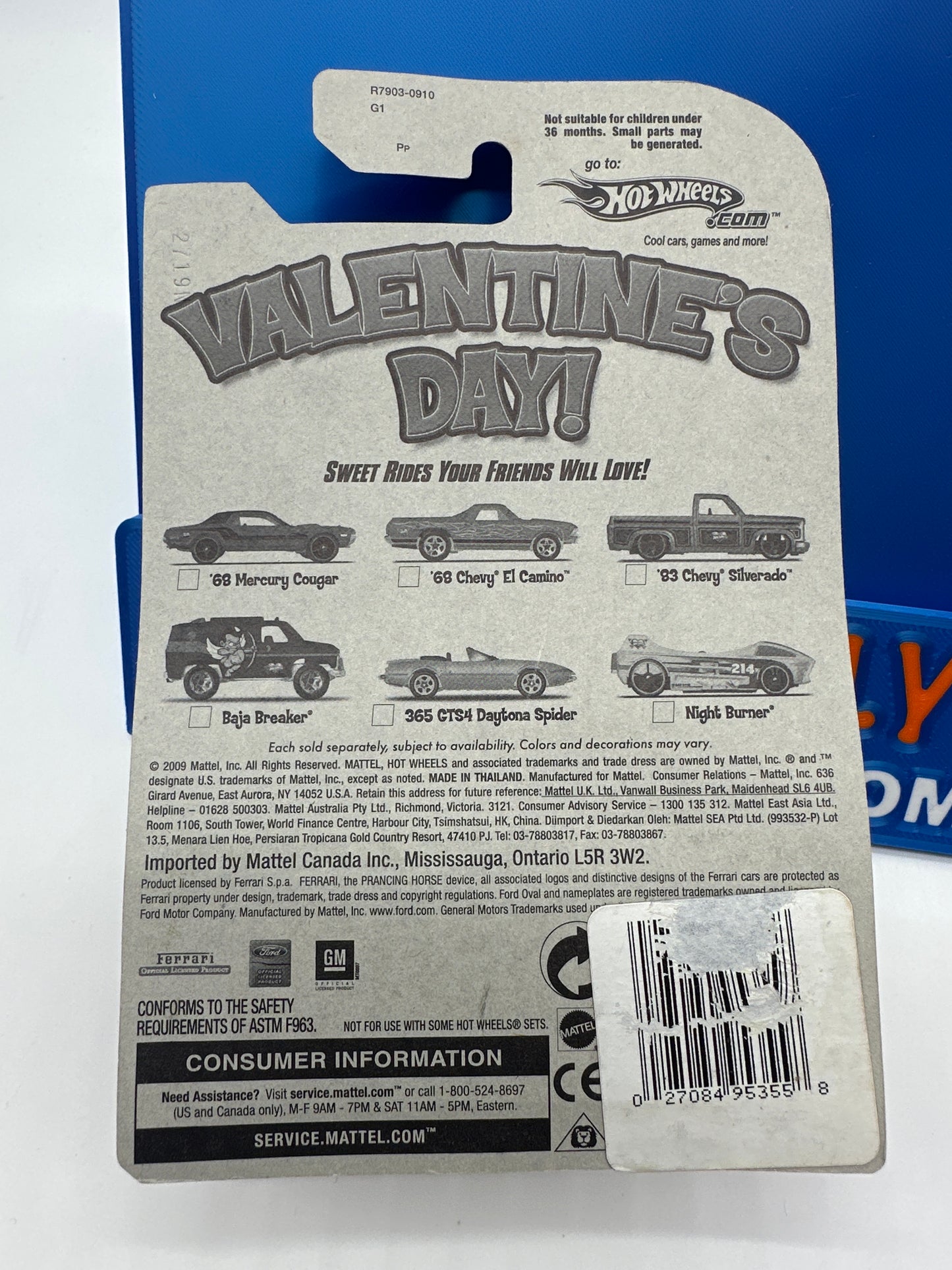 Hot Wheels - Walmart Exclusive 2009 Valentine’s Day Series - Complete Set of 6