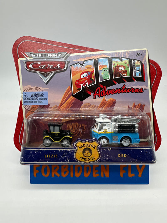 Disney Pixar Cars Movie - Mini Adventures Two Pack - Radiator Springs Police Lizzie & Red