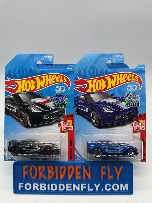 Hot Wheels Mainline - Factory Stickered 2018 - Corvette C7 Z06 - Lot Of 2