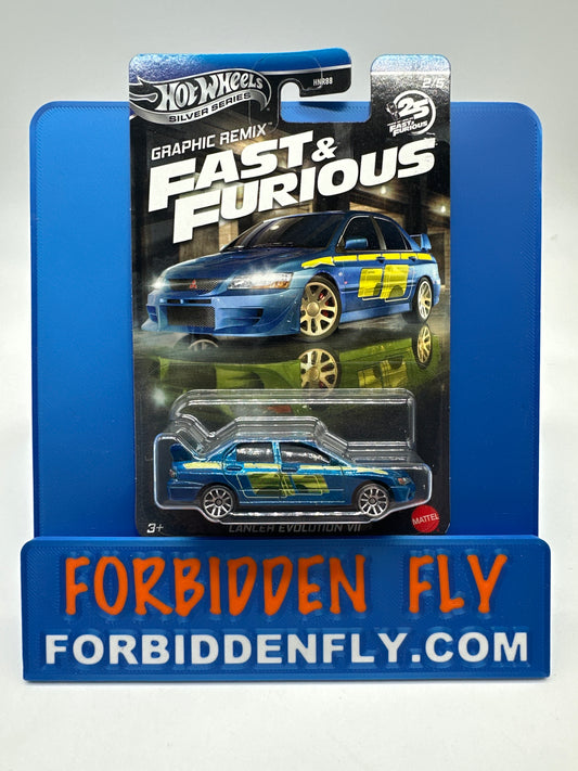 Hot Wheels 2025 Silver Series - Walmart Exclusive - Fast & Furious Graphic Remix Series - #2/5 Lancer Evolution VII