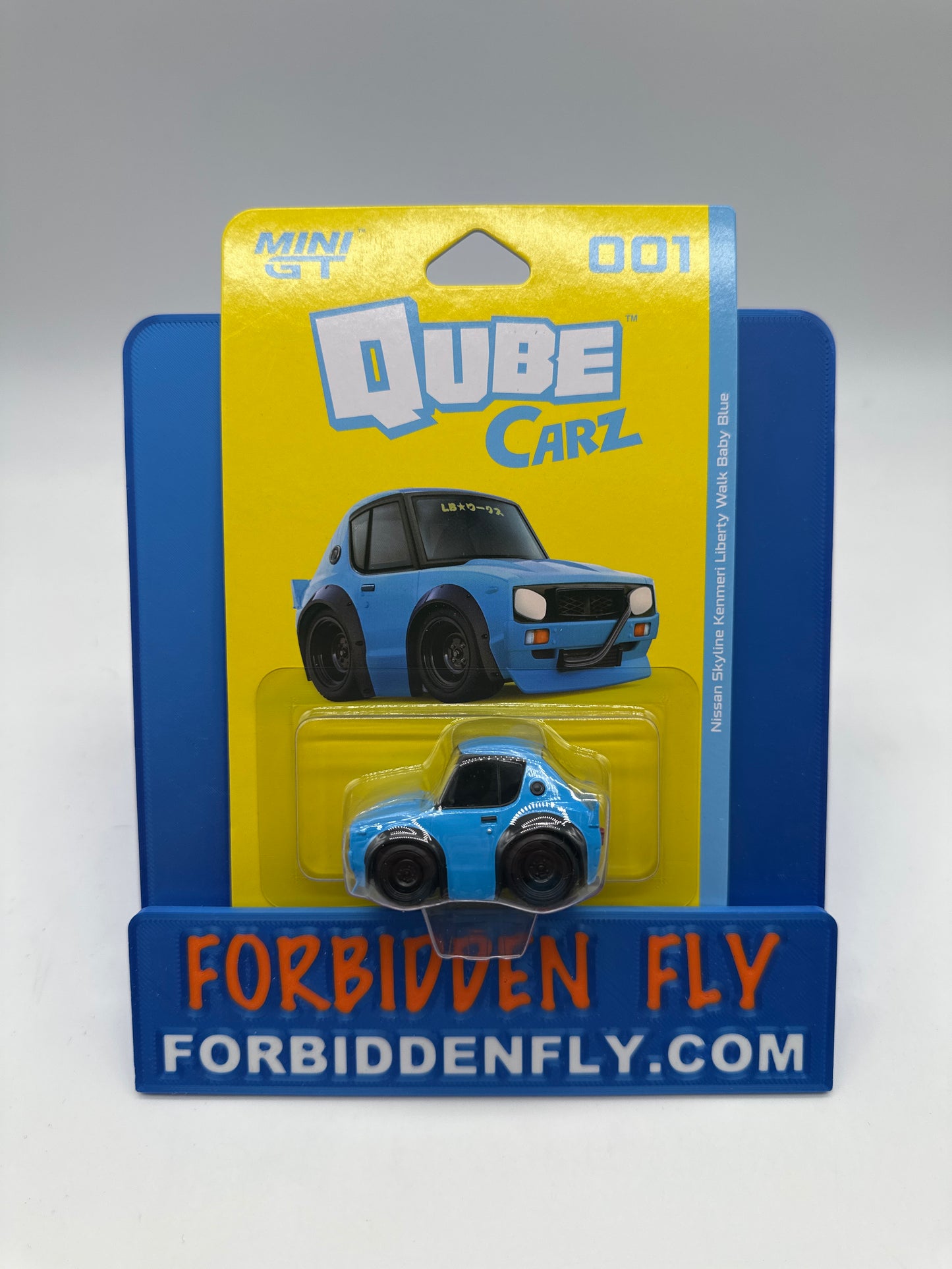 Mini GT Qube Carz - #001 Nissan Skyline Kenmeri Liberty Walk Baby Blue