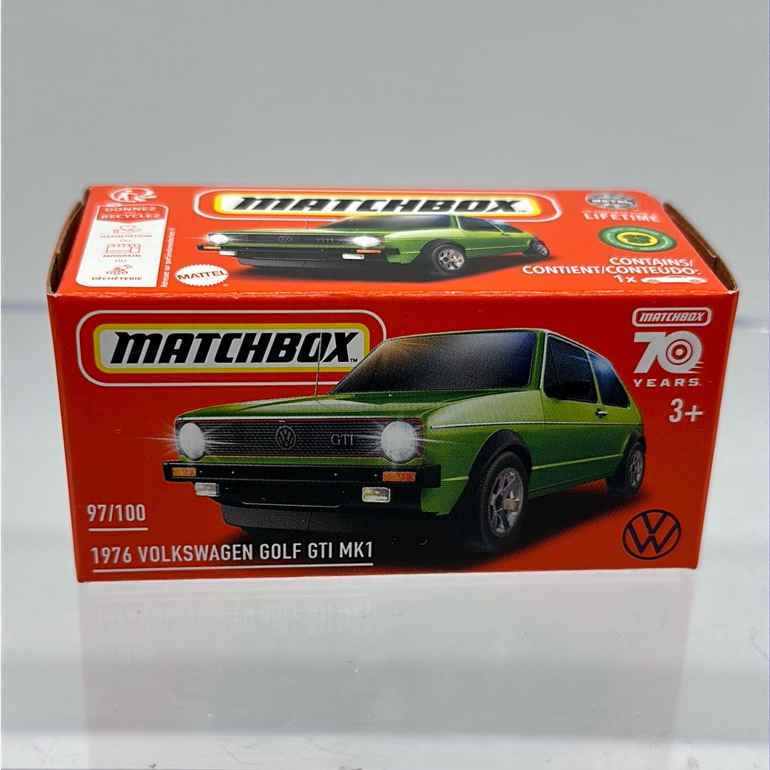 Matchbox Power Grabs - #97/100 - Green 1976 Volkswagen Golf GTI MK1