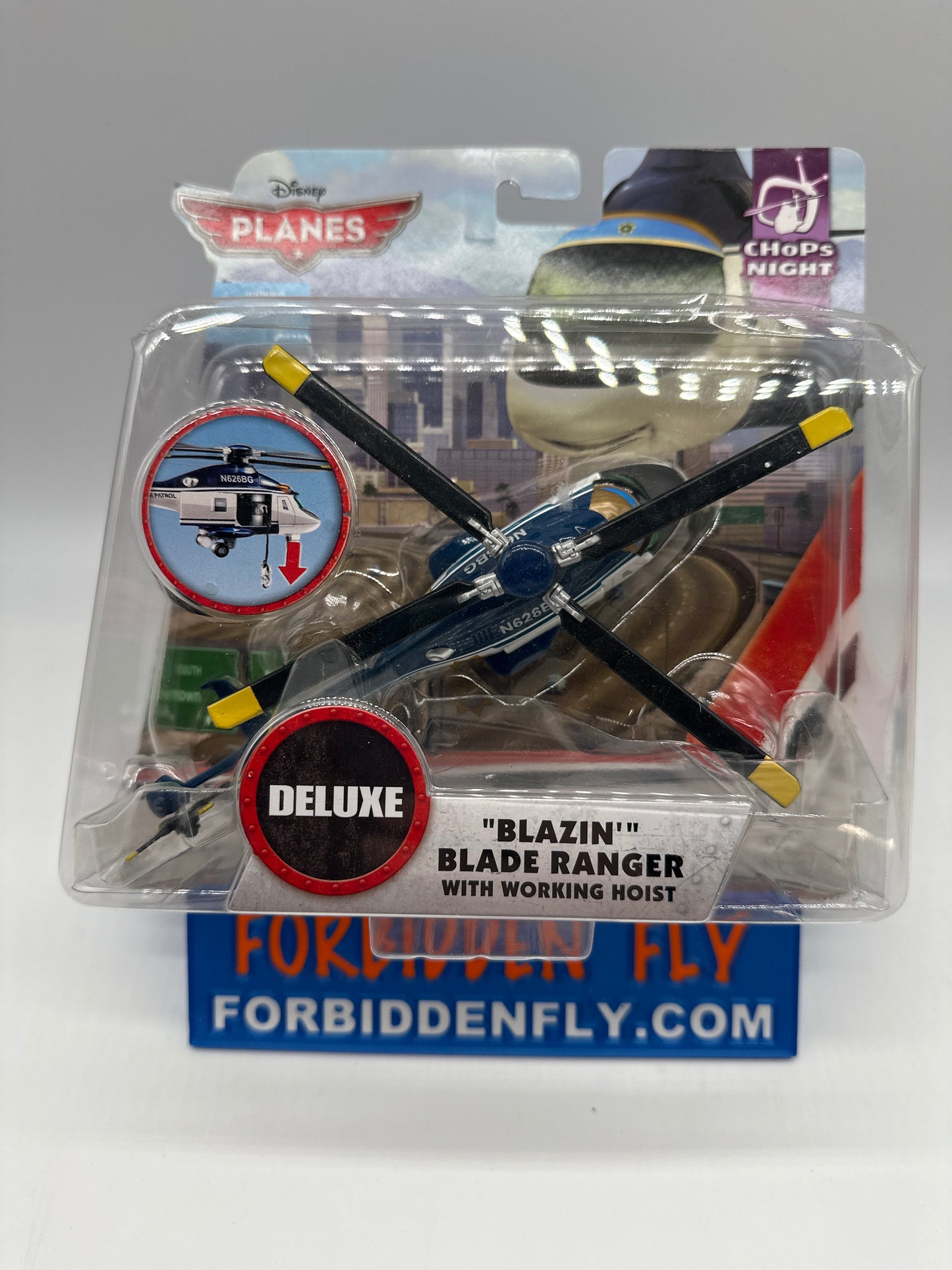 Disney Pixar Planes Movie - Chops Night Series - Deluxe Size “Blazin” Blade Ranger with Working Hoist
