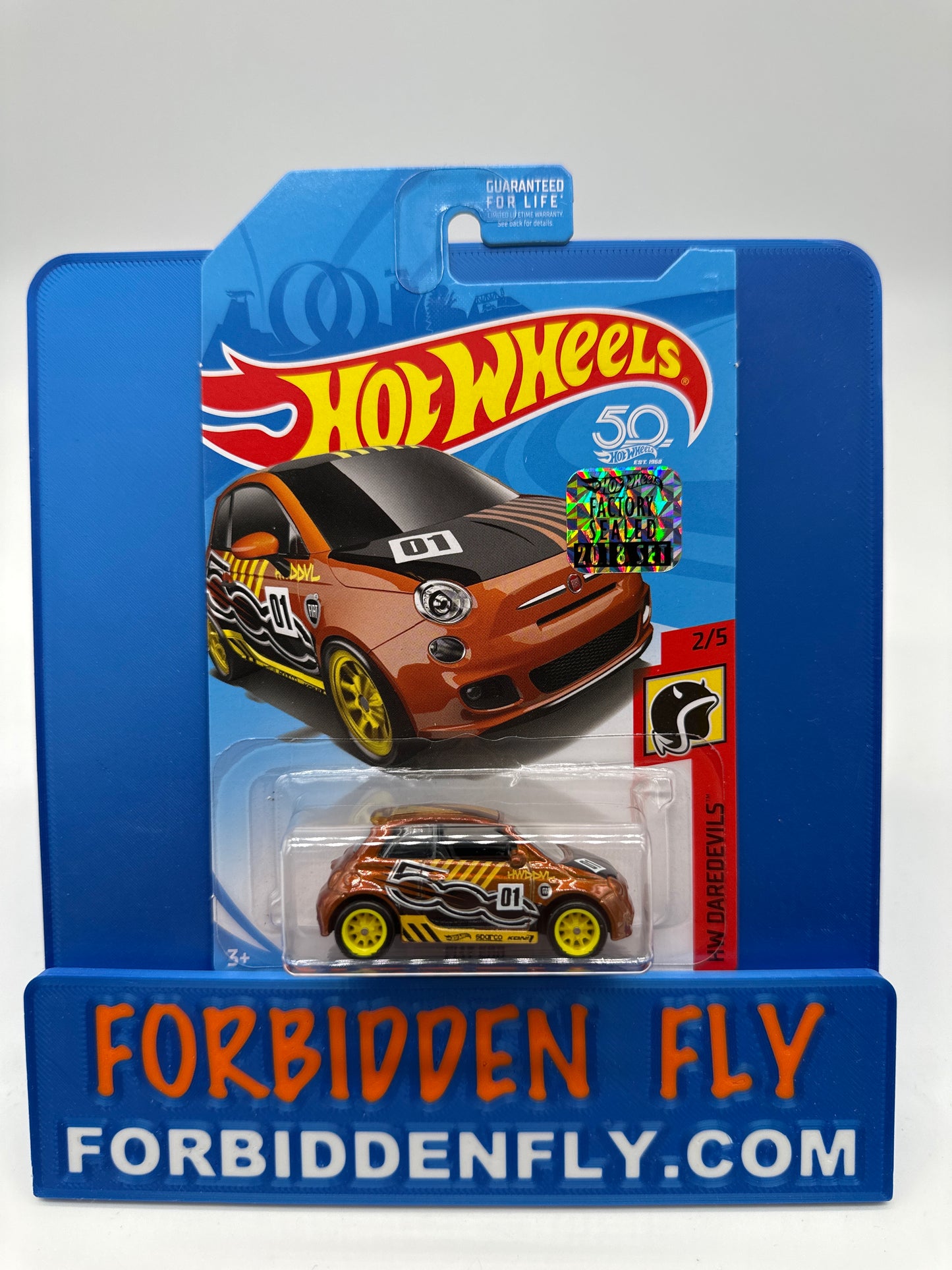 Hot Wheels Super Treasure Hunt - Factory Sticker 2018 N Case - Fiat 500