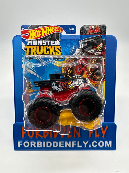 Hot Wheels Monster Trucks - 2024 Monster Trucks Live Series #1/8 - Bone Shaker w/ Crushed Car