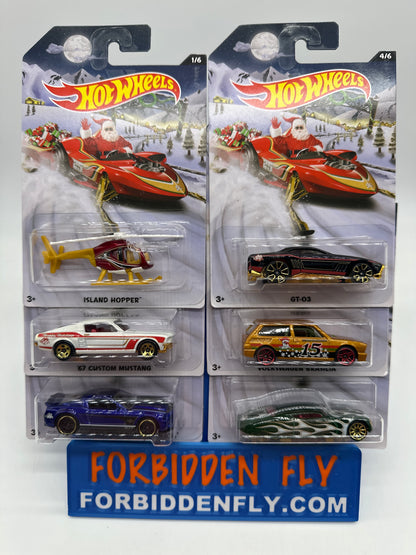 Hot Wheels - Wal Mart Exclusive 2015 Holiday Hot Rods Series - Complete Set of 6