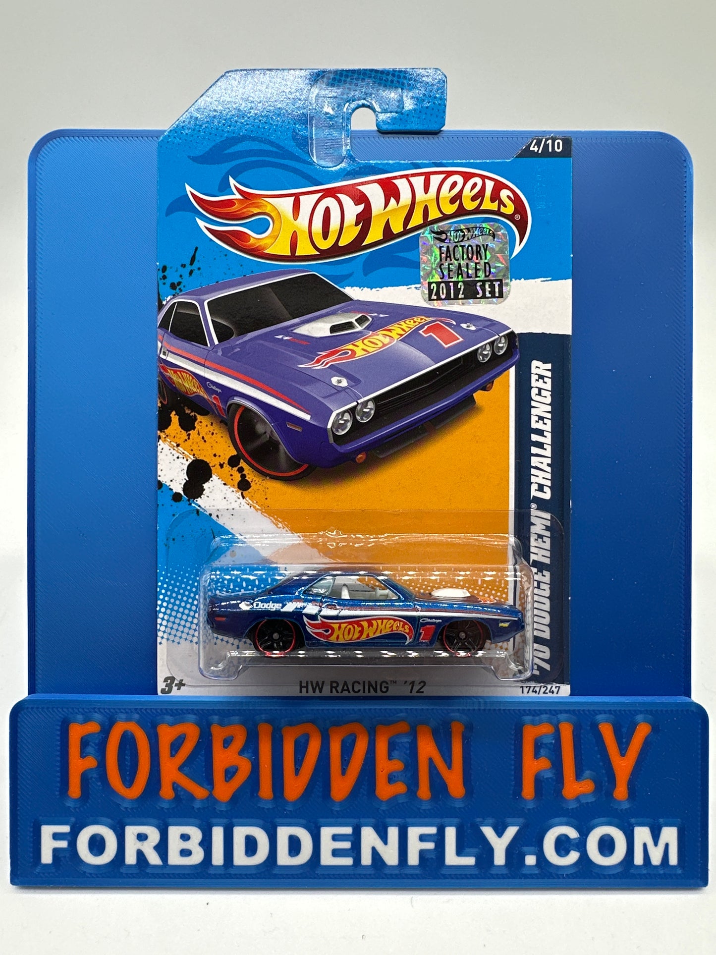 Hot Wheels 2012 Factory Sticker - ‘70 Dodge Hemi Challenger - Lot of 2 - Blue and White