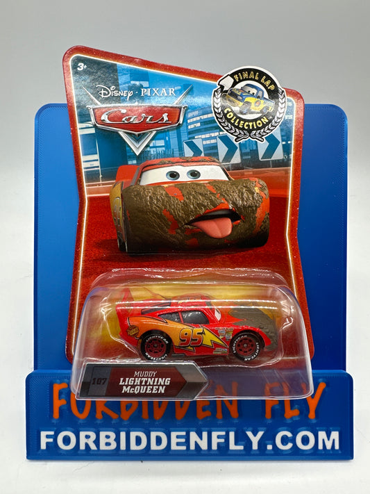 Disney Pixar Cars Movie - Final Lap Collection Series - Textured Muddy Lightning McQueen