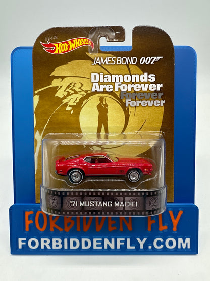 Hot Wheels 2014 Retro Entertainment Premium Single - 007 James Bond - Diamonds Are Forever ‘71 Mustang Mach 1 (Movie Reel Packaging)