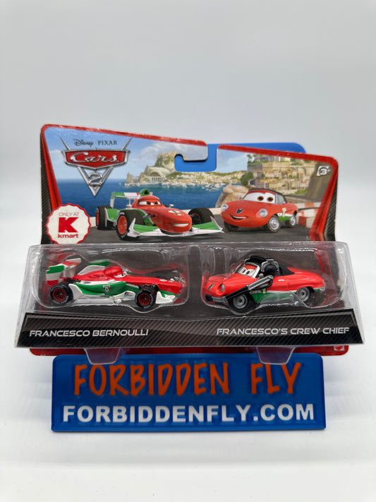 Disney Pixar Cars Movie - Cars 2 Two Pack - KMart Exclusive - Francesco Bernoulli & Francesco’s Crew Chief