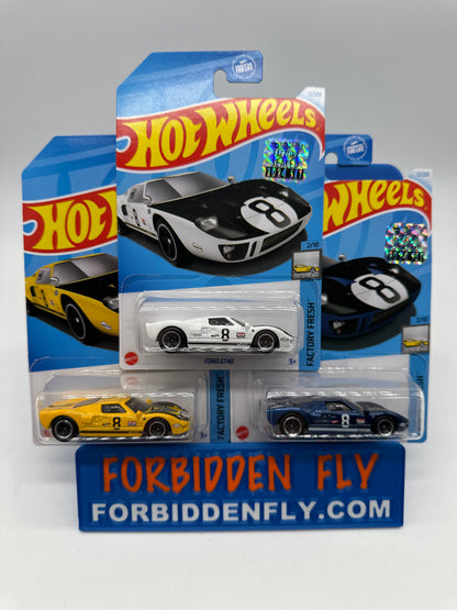 Hot Wheels Mainline - Factory Stickered 2024 - Ford GT40 - Lot Of 3
