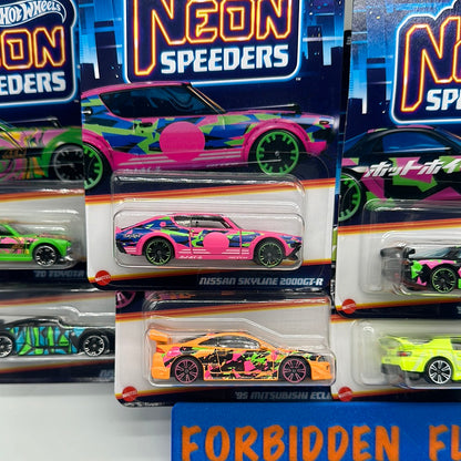 Hot Wheels - Walmart Exclusive Neon Speeders Series 2 - Complete Set of 8