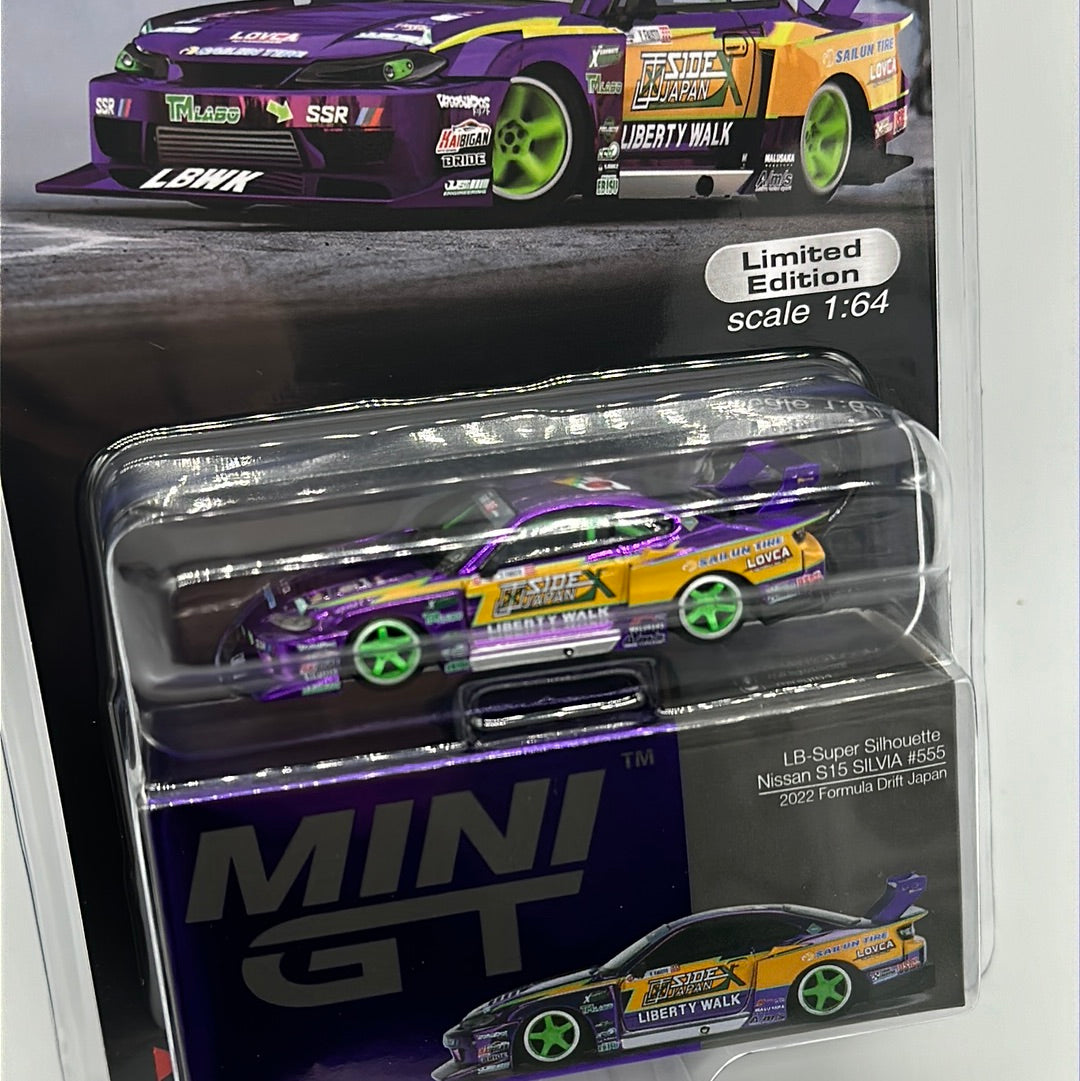 Mini GT Regular Release #576 - Purple Liberty Walk LB Super Silhouette Nissan S15 Silvia #555