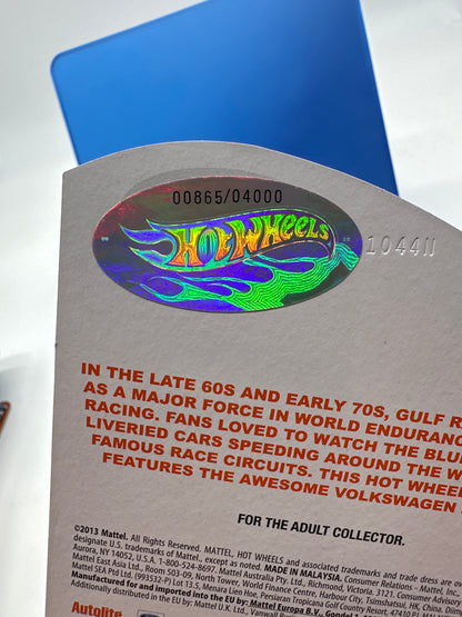 Hot Wheels RLC Red Line Club - 2013 Release - Gulf Volkswagen Drag Bus