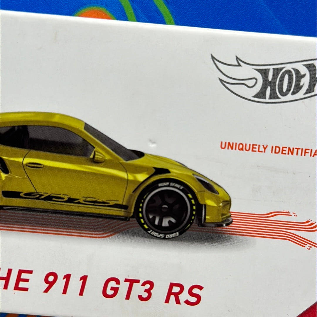 Hot Wheels Boxed Series 2 ID Car - HW Euro Sport - Porsche 911 GT3 RS - Gold