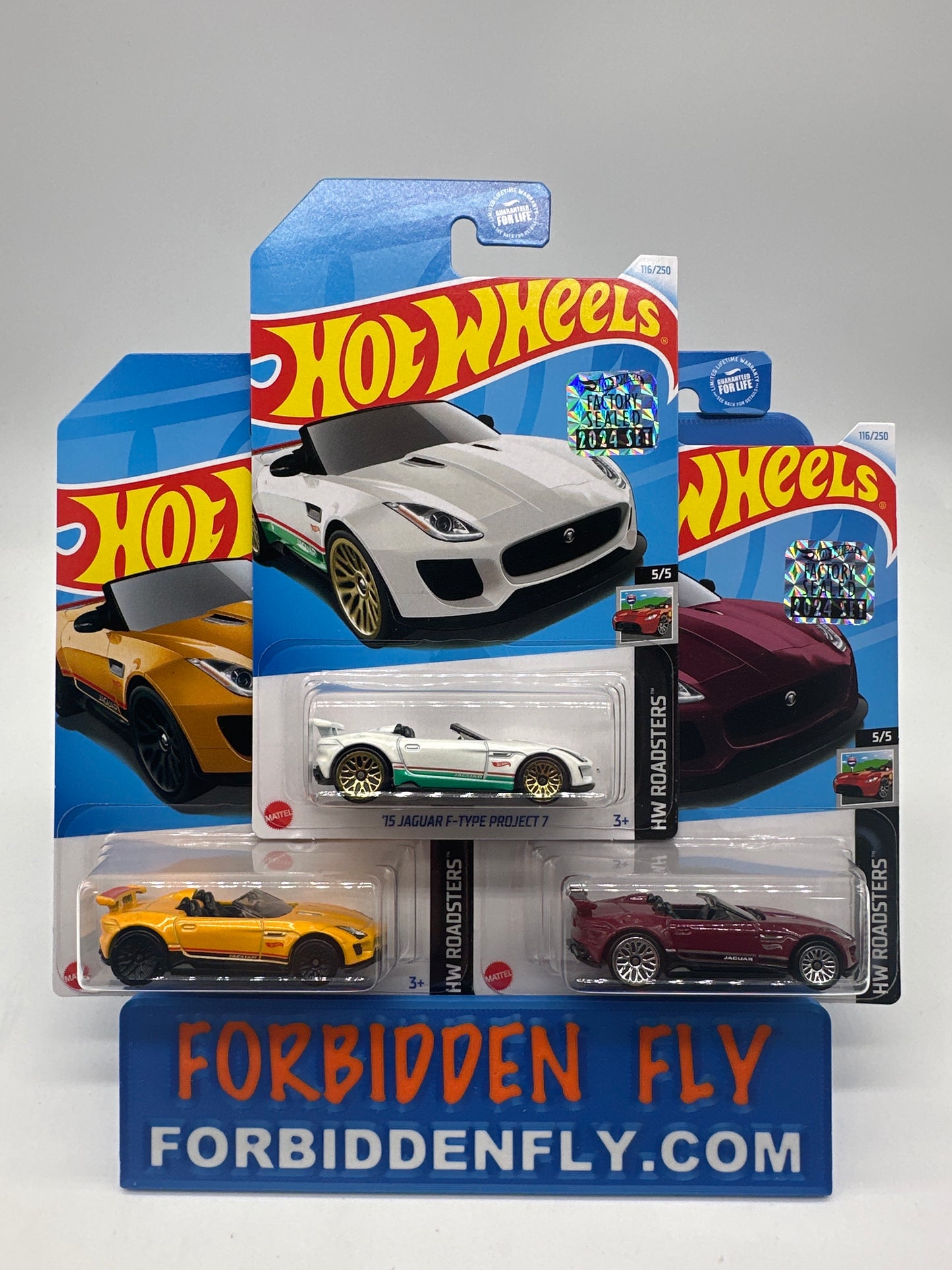 Hot Wheels Mainline - Factory Stickered 2024 - ‘15 Jaguar F-Type Project 7 - Lot Of 3