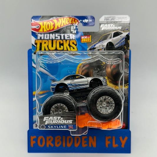 Hot Wheels Monster Trucks - 2023 Fast & Furious Nissan Skyline GT-R (R34) Monster Truck w/ Crushable Car