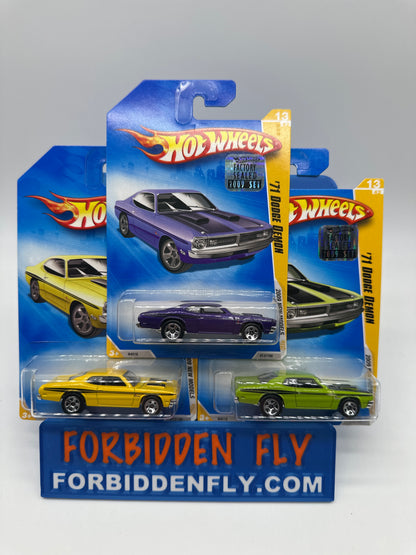 Hot Wheels Mainline - 2009 Factory Stickered - 2009 New Models Series - ‘71 Dodge Demon - Lot Of 3