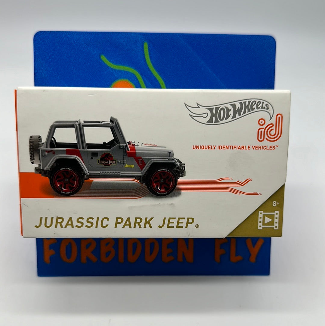 Hot Wheels Boxed Series 1 ID Car - HW Screen Time - Jurassic Park Jeep - Gray