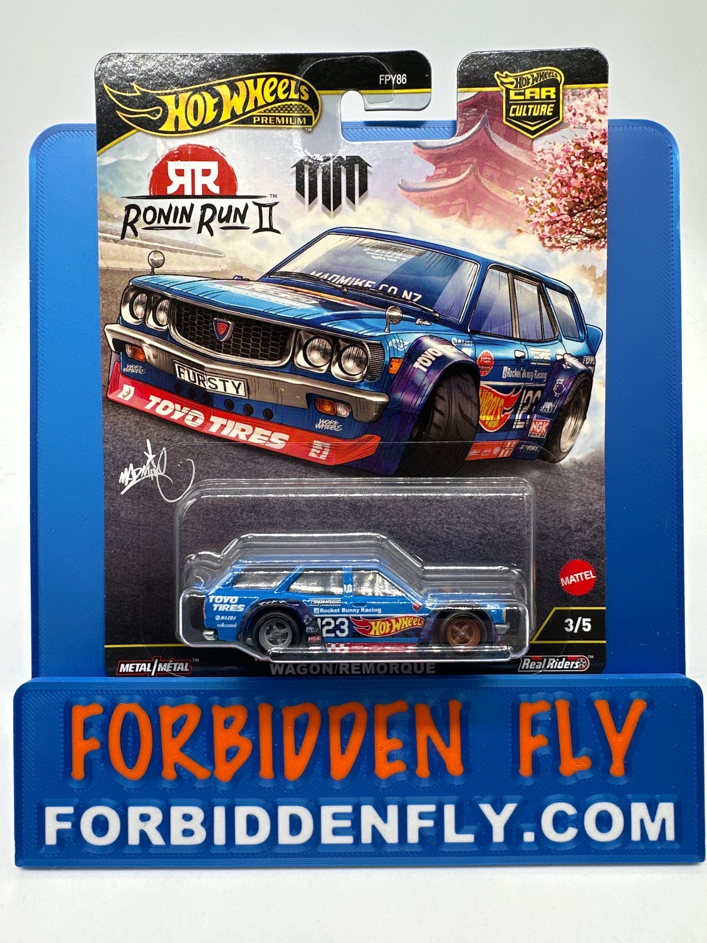 Hot Wheels Car Culture Premium - 2025 Ronin Run II Series - #3/5 - Mad Mike Mazda RX-3 Wagon Remorque - Single Car