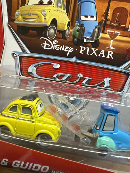 Disney Pixar Cars Movie - Wheel Well Motel Series - Luigi and Guido with Shaker and Glasses
