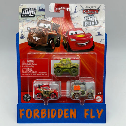 Disney Pixar Cars On the Road - Metal Mini Racers 3 Pack - Ivy (Camo), Cryptid Buster Lightning McQueen, Margaret Motorray