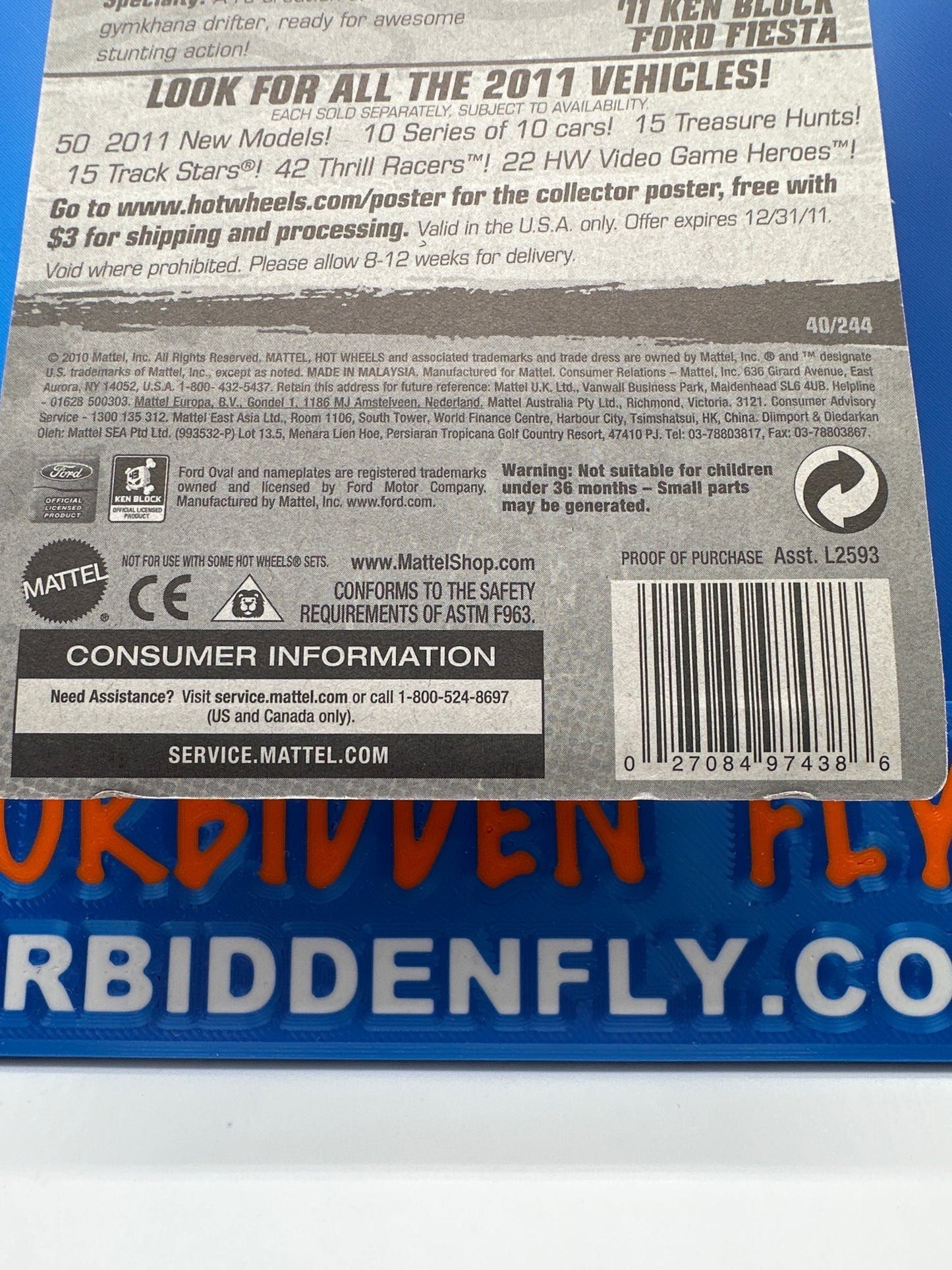Hot Wheels 2011 Factory Sticker - ‘11 Ken Block Ford Fiesta - Black