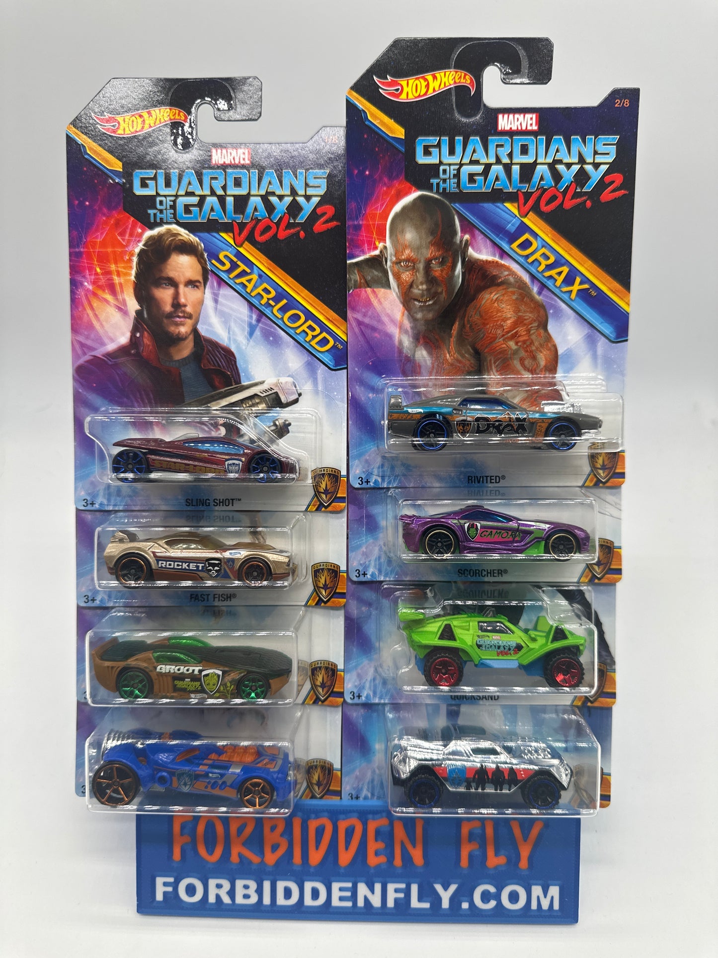 Hot Wheels - 2017 Wal Mart Exclusive Marvel Guardians Of The Galaxy Vol. 2 Series - Complete Set of 8