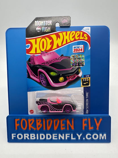 Hot Wheels Mainline - Factory Stickered 2024 - Monster High Ghoul Mobile - Lot Of 2