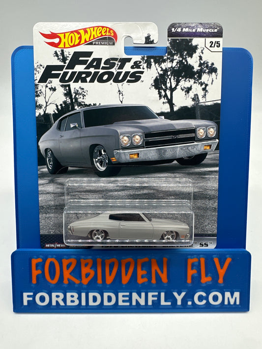 Hot Wheels Premium - Fast & Furious - 1/4 Mile Muscle Series #2/5 - 1970 Chevrolet Chevelle SS (Matte Gray)