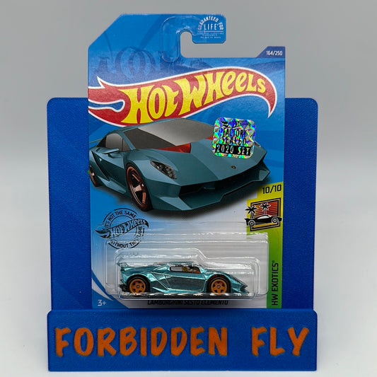 Hot Wheels 2020 Super Treasure Hunt - Factory Stickered - Teal Lamborghini Sesto Elemento
