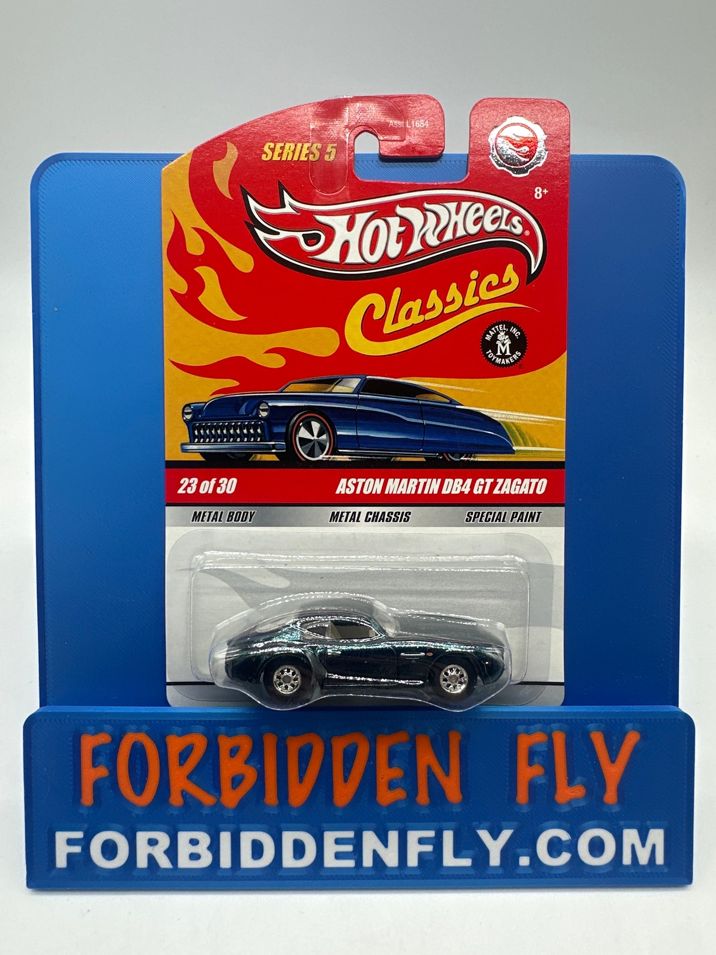 Hot Wheels Classics CHASE - Series 5 #23 of 30 - Dark Green/Blue Aston Martin DB4 GT Zagato