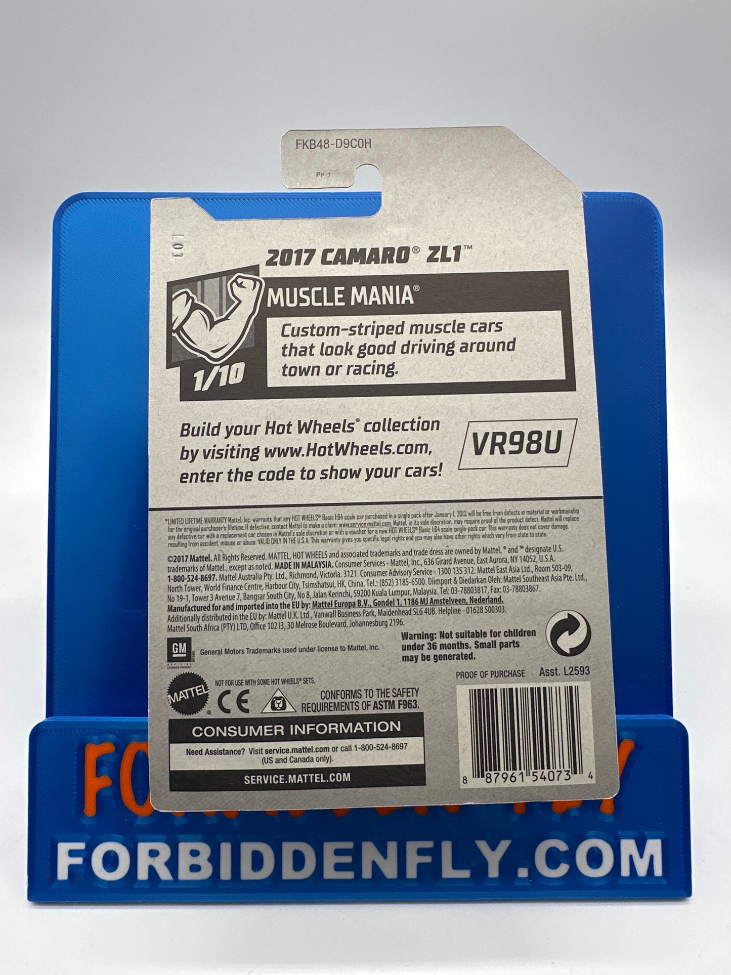 Hot Wheels Super Treasure Hunt - Factory Sticker 2018 H Case - 2017 Camaro ZL1 - Red Ring Wheel Variant Card