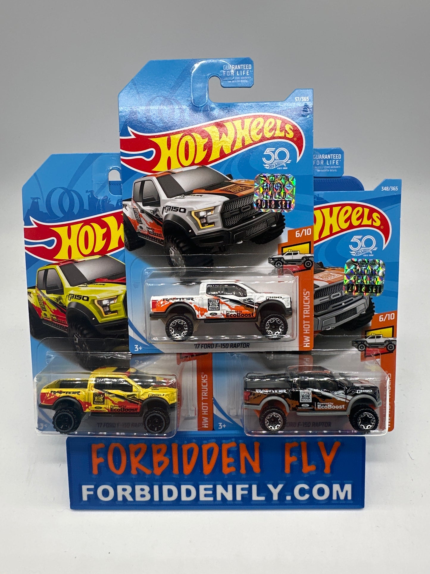 Hot Wheels Mainline - Factory Stickered 2018 - ‘17 Ford F-150 Raptor - Lot Of 3