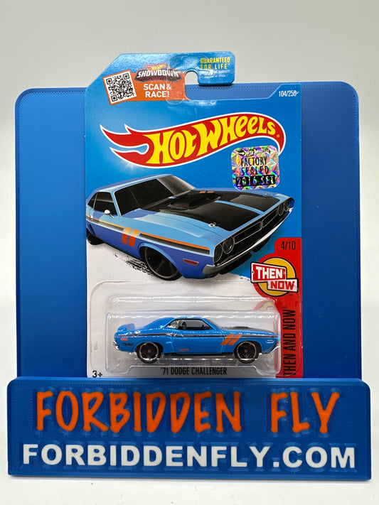 Hot Wheels 2016 Factory Sticker - ‘71 Dodge Challenger - Blue