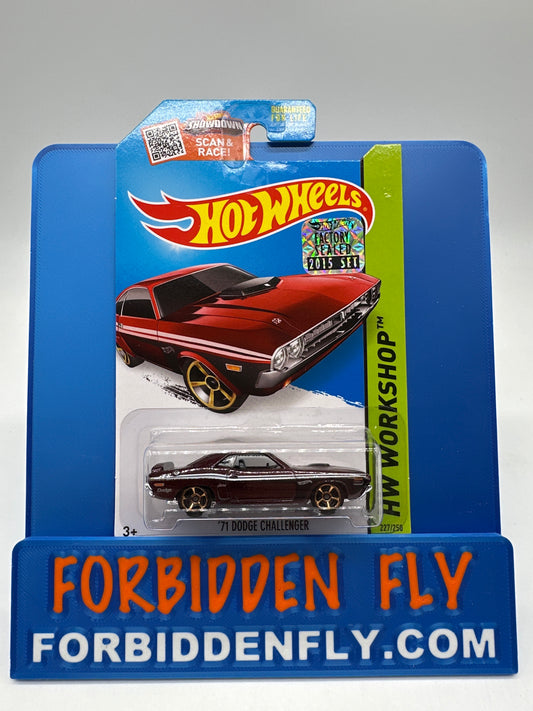 Hot Wheels 2015 Factory Sticker - ‘71 Dodge Challenger - Maroon