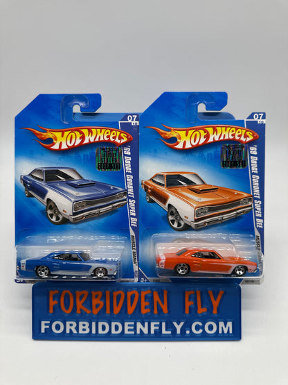 Hot Wheels Mainline - 2009 Factory Stickered - Muscle Mania Series - ‘69 Dodge Coronet Super Bee - Lot Of 2