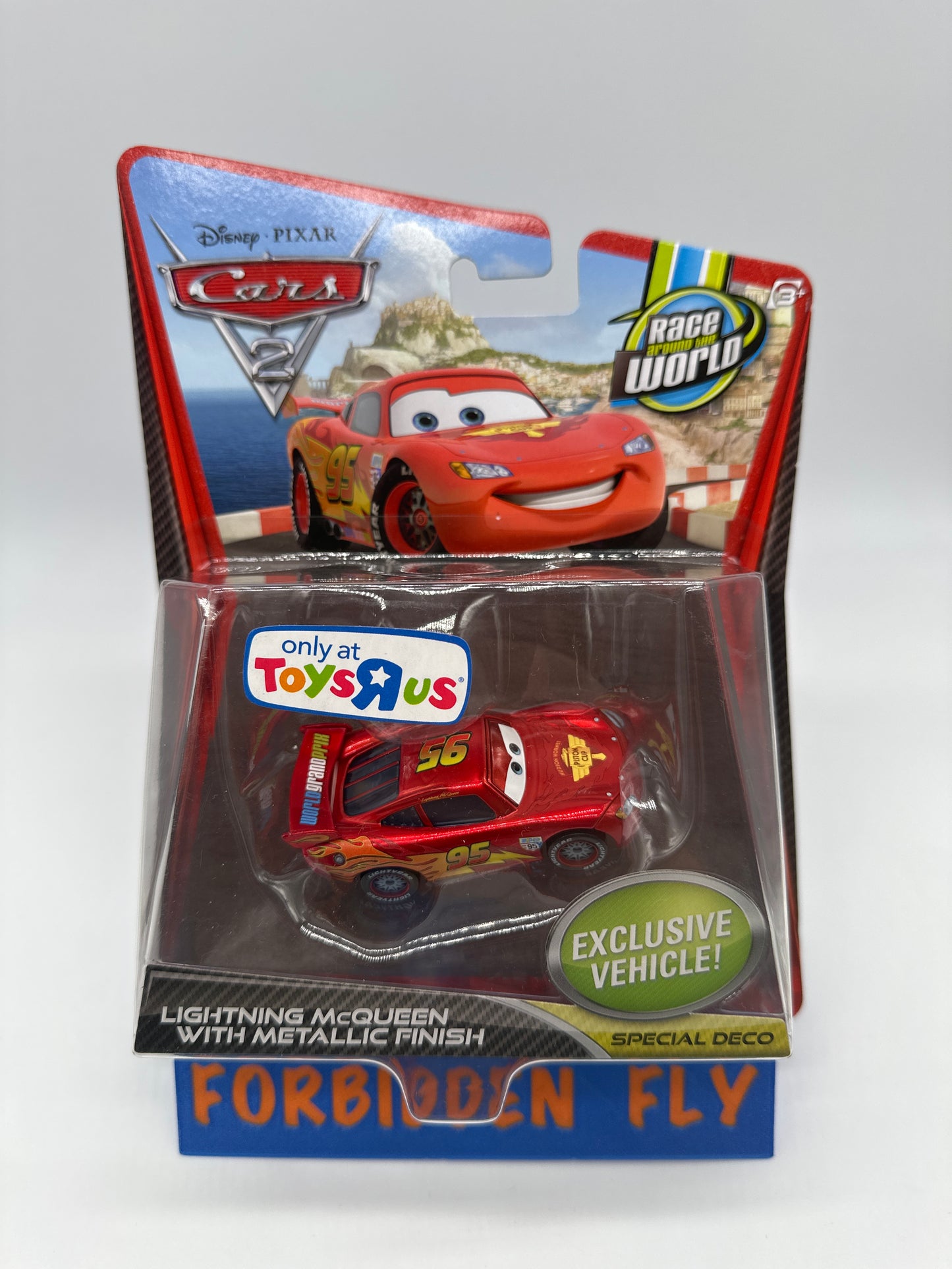 Disney Pixar Cars Movie - Race Around the World Series - Toys R Us Exclusive Deco - Lightning McQueen with Metallic Finish