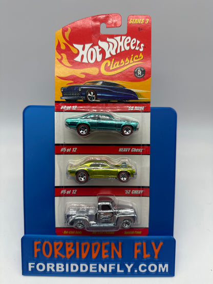 Hot Wheels Classics 3 Pack - Series 3 #’s 4, 5, 6 (Nova, Heavy Chevy, ‘52 Chevy)
