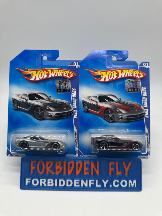 Hot Wheels Mainline - 2009 Factory Stickered - Muscle Mania Series - 2006 Dodge Viper - Lot Of 2 (Copy)